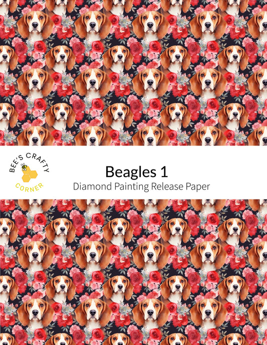 RELEASE PAPER | Beagles #1 - Reusable Patterned Diamond Painting Release Paper