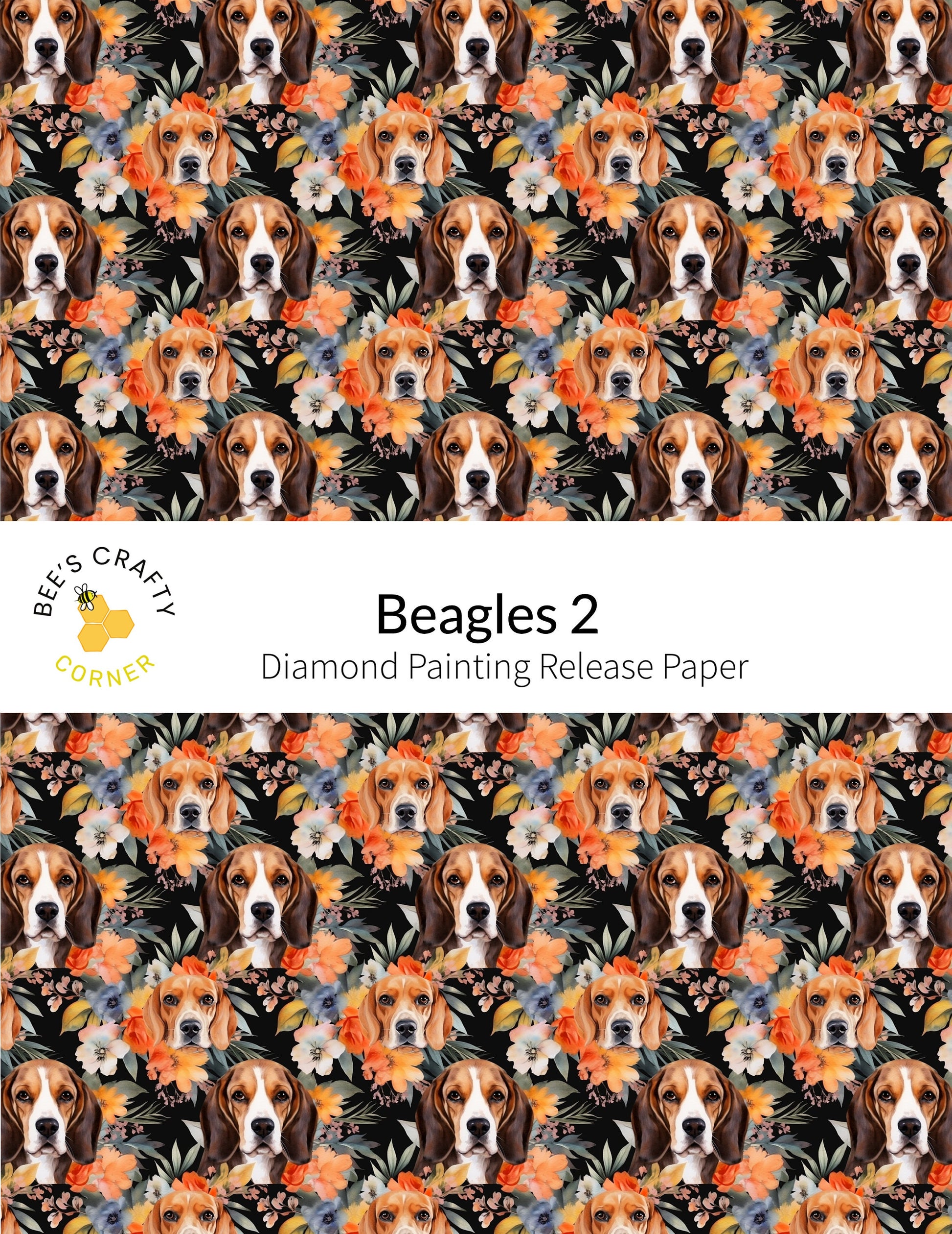 RELEASE PAPER | Beagles #2 - Reusable Patterned Diamond Painting Release Paper