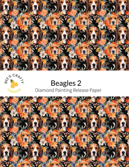 RELEASE PAPER | Beagles #2 - Reusable Patterned Diamond Painting Release Paper