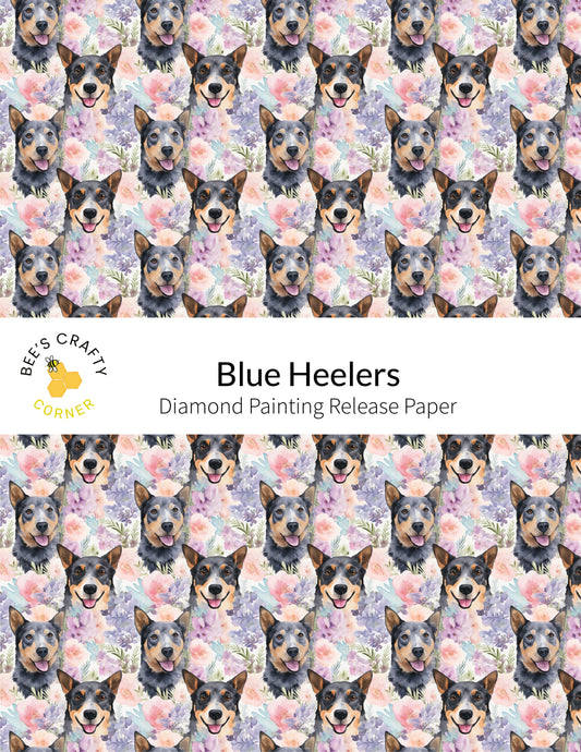 RELEASE PAPER | Blue Heelers - Reusable Patterned Diamond Painting Release Paper