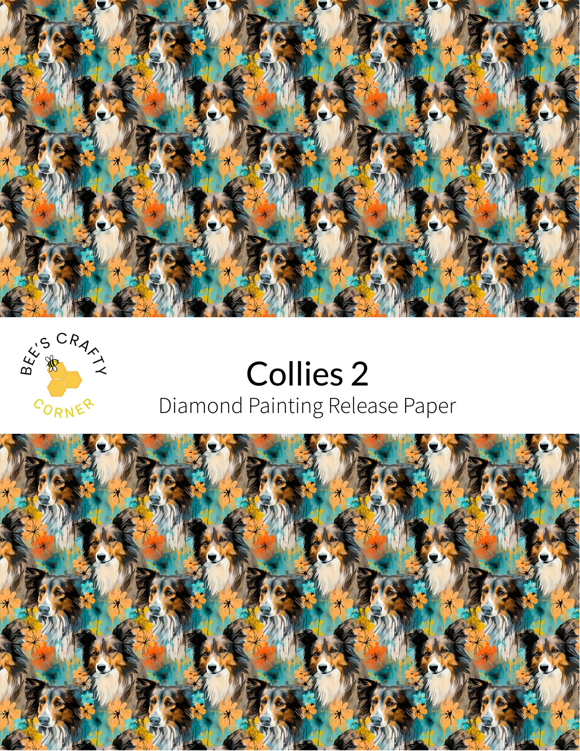 RELEASE PAPER | Collies #2 - Reusable Patterned Diamond Painting Release Paper