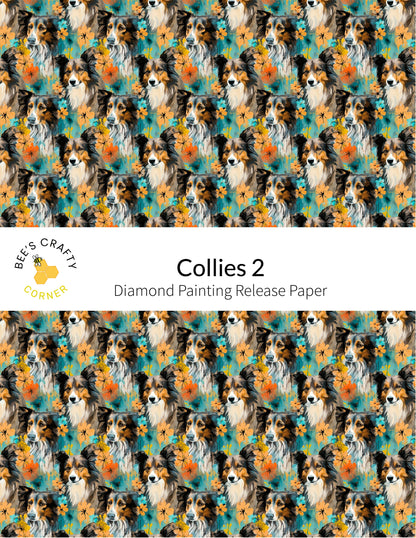 RELEASE PAPER | Collies #2 - Reusable Patterned Diamond Painting Release Paper