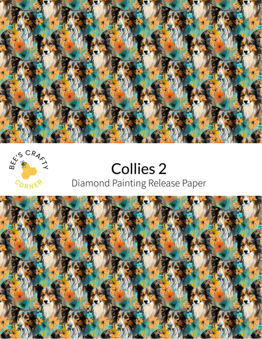 RELEASE PAPER | Collies #2 - Reusable Patterned Diamond Painting Release Paper
