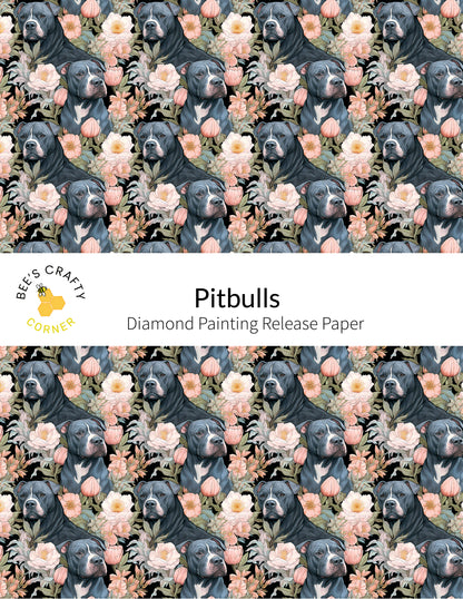 RELEASE PAPER | Pit Bulls - Reusable Patterned Diamond Painting Release Paper