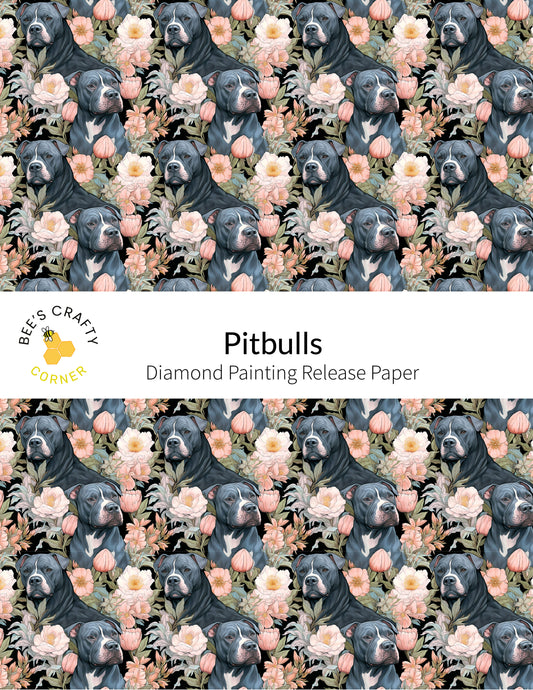 RELEASE PAPER | Pit Bulls - Reusable Patterned Diamond Painting Release Paper