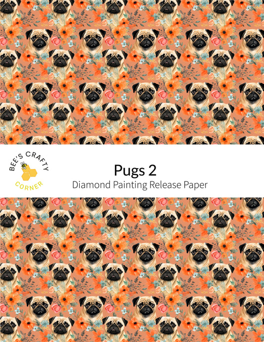 RELEASE PAPER | Pugs #2 - Reusable Patterned Diamond Painting Release Paper
