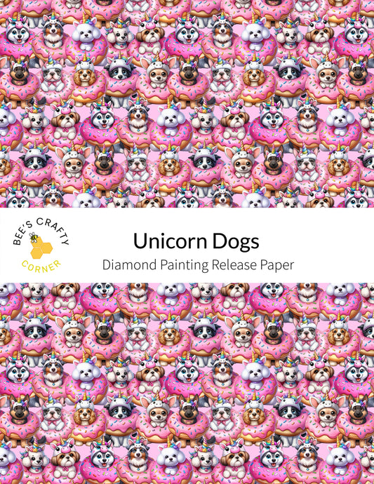 RELEASE PAPER | Unicorn Dogs - Reusable Patterned Diamond Painting Release Paper