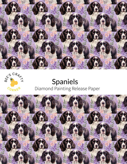 RELEASE PAPER | Spaniels - Reusable Patterned Diamond Painting Release Paper