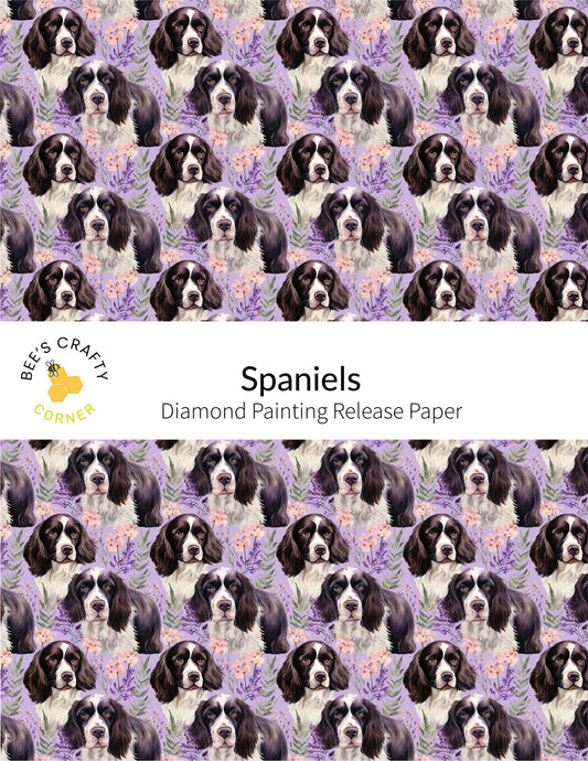 RELEASE PAPER | Spaniels - Reusable Patterned Diamond Painting Release Paper
