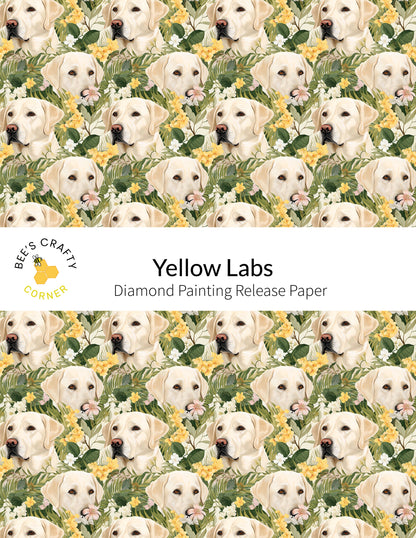 RELEASE PAPER | Yellow Labs - Reusable Patterned Diamond Painting Release Paper