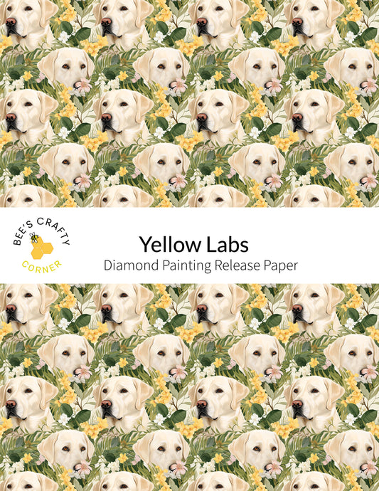 RELEASE PAPER | Yellow Labs - Reusable Patterned Diamond Painting Release Paper