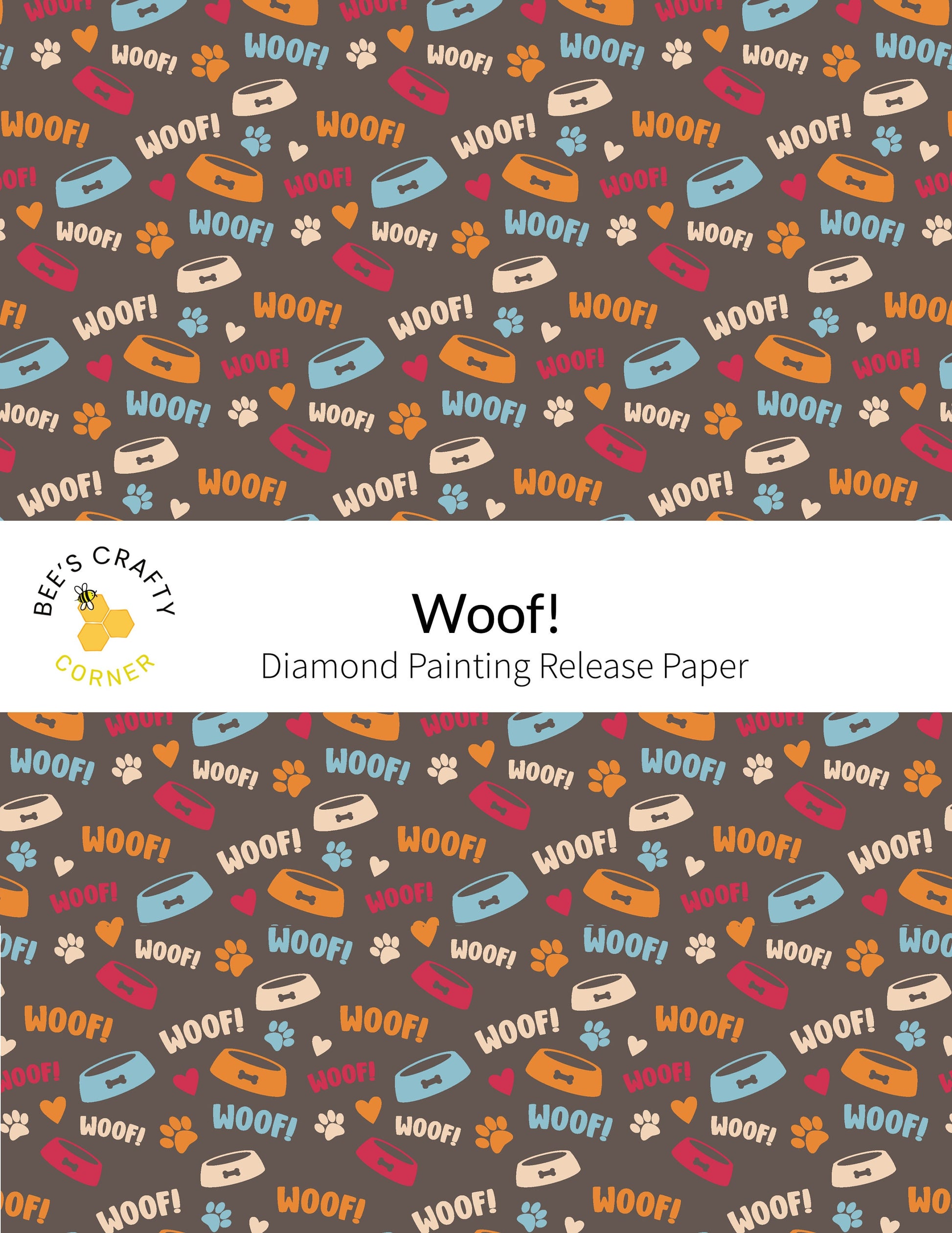 RELEASE PAPER | Woof! - Reusable Patterned Diamond Painting Release Paper