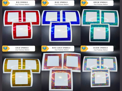 Restocked - VINYL SECTION FRAMES | Glitter and Holographic Vinyl Section Frames For Diamond Painting