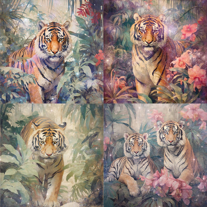 RELEASE PAPER | Starry Tigers - Theme Pack Reusable Diamond Painting Release Paper