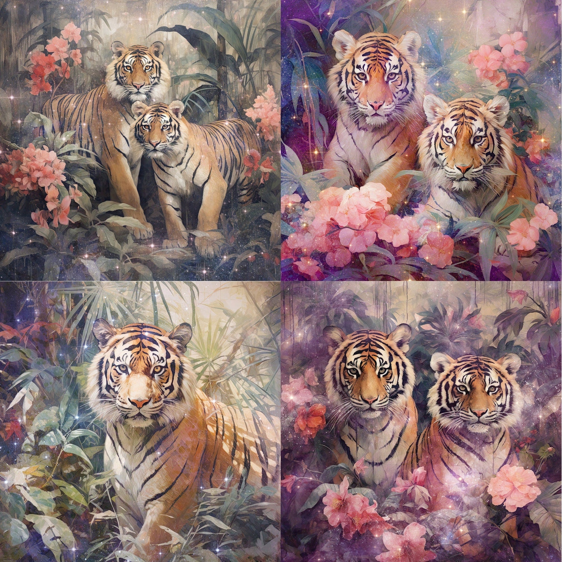 RELEASE PAPER | Starry Tigers - Theme Pack Reusable Diamond Painting Release Paper
