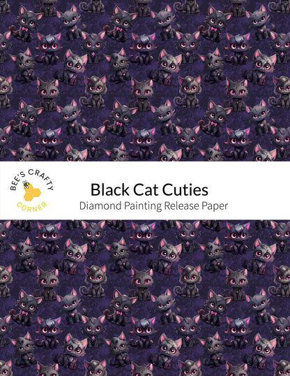 RELEASE PAPER | Black Cat Cuties - Reusable Patterned Diamond Painting Release Paper
