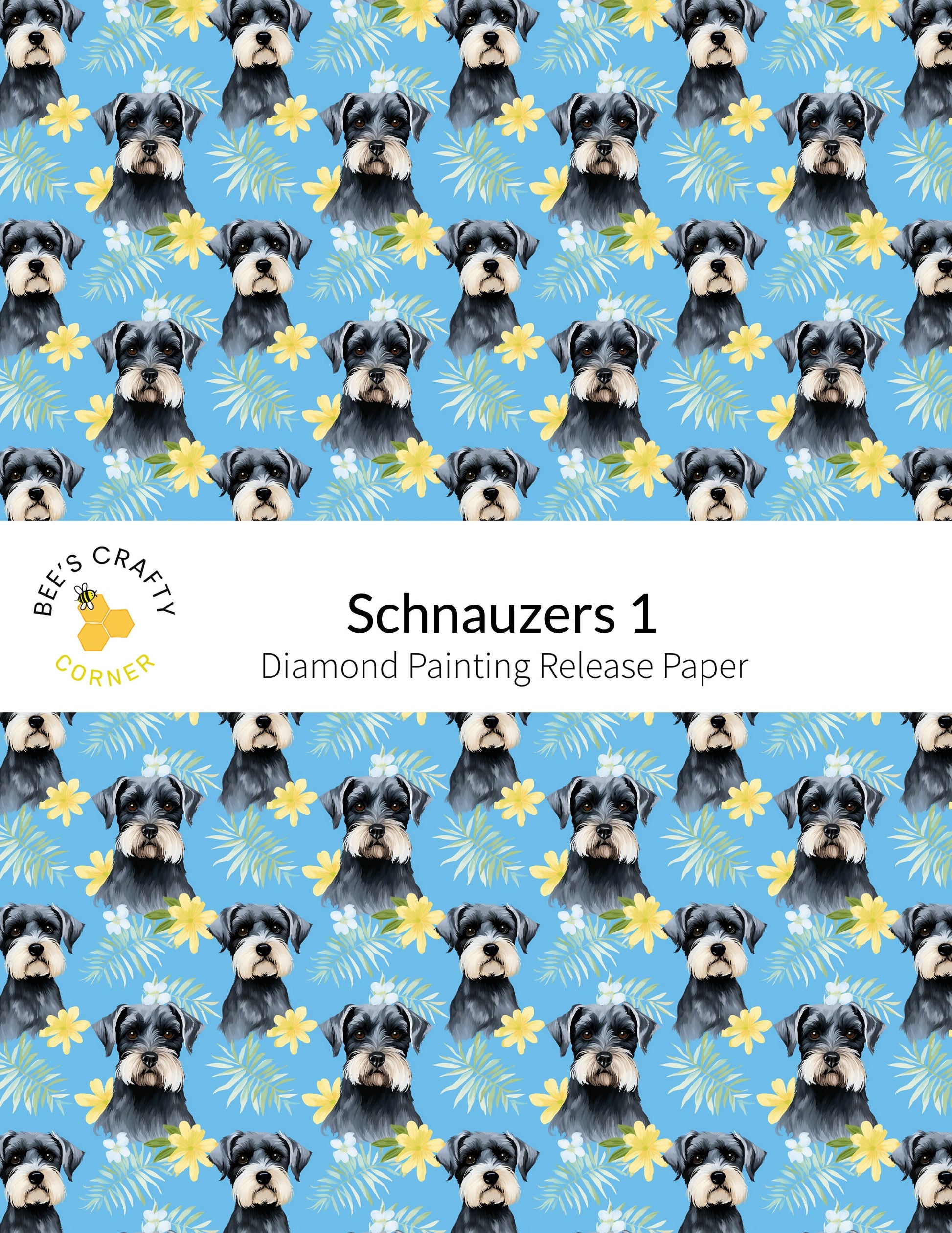 RELEASE PAPER | Schnauzers 1 - Reusable Patterned Diamond Painting Release Paper