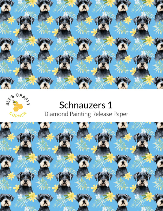 RELEASE PAPER | Schnauzers 1 - Reusable Patterned Diamond Painting Release Paper
