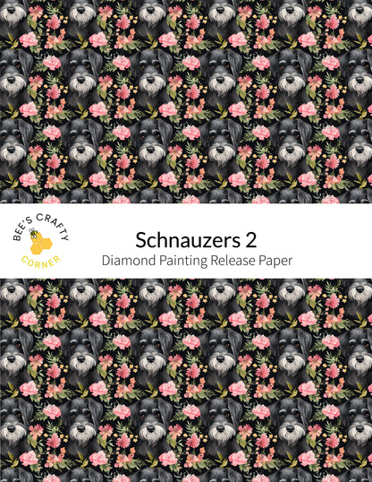 RELEASE PAPER | Schnauzers 2 - Reusable Patterned Diamond Painting Release Paper
