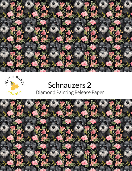 RELEASE PAPER | Schnauzers 2 - Reusable Patterned Diamond Painting Release Paper