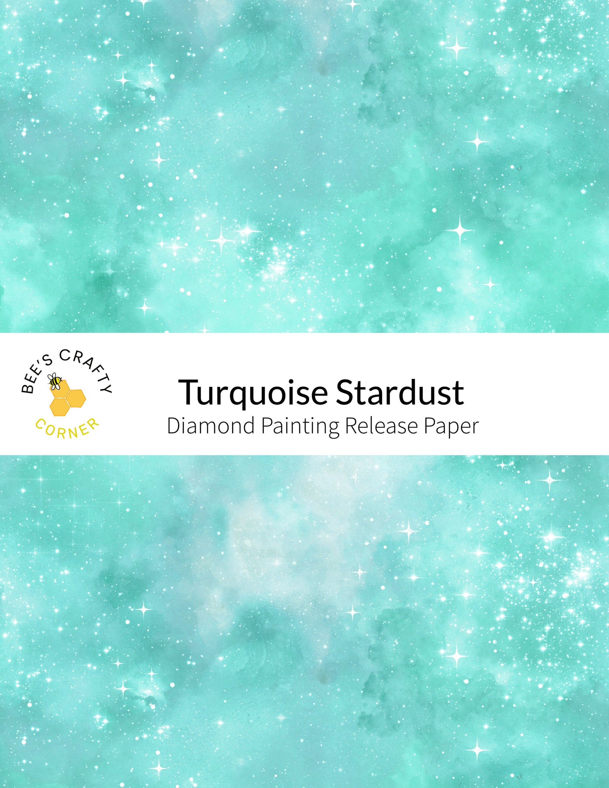 RELEASE PAPER | Turquoise Stardust - Reusable Patterned Diamond Painting Release Paper