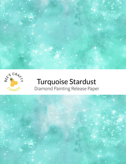 RELEASE PAPER | Turquoise Stardust - Reusable Patterned Diamond Painting Release Paper