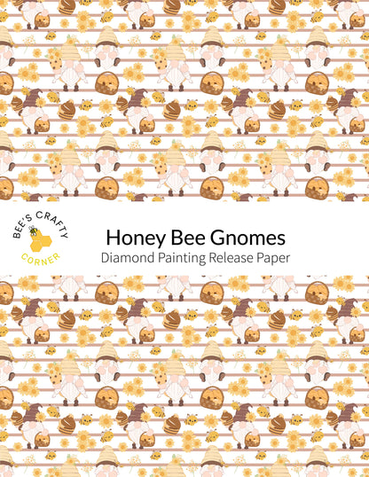RELEASE PAPER | Honey Bee Gnomes - Reusable Patterned Diamond Painting Release Paper