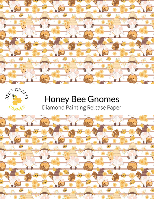 RELEASE PAPER | Honey Bee Gnomes - Reusable Patterned Diamond Painting Release Paper