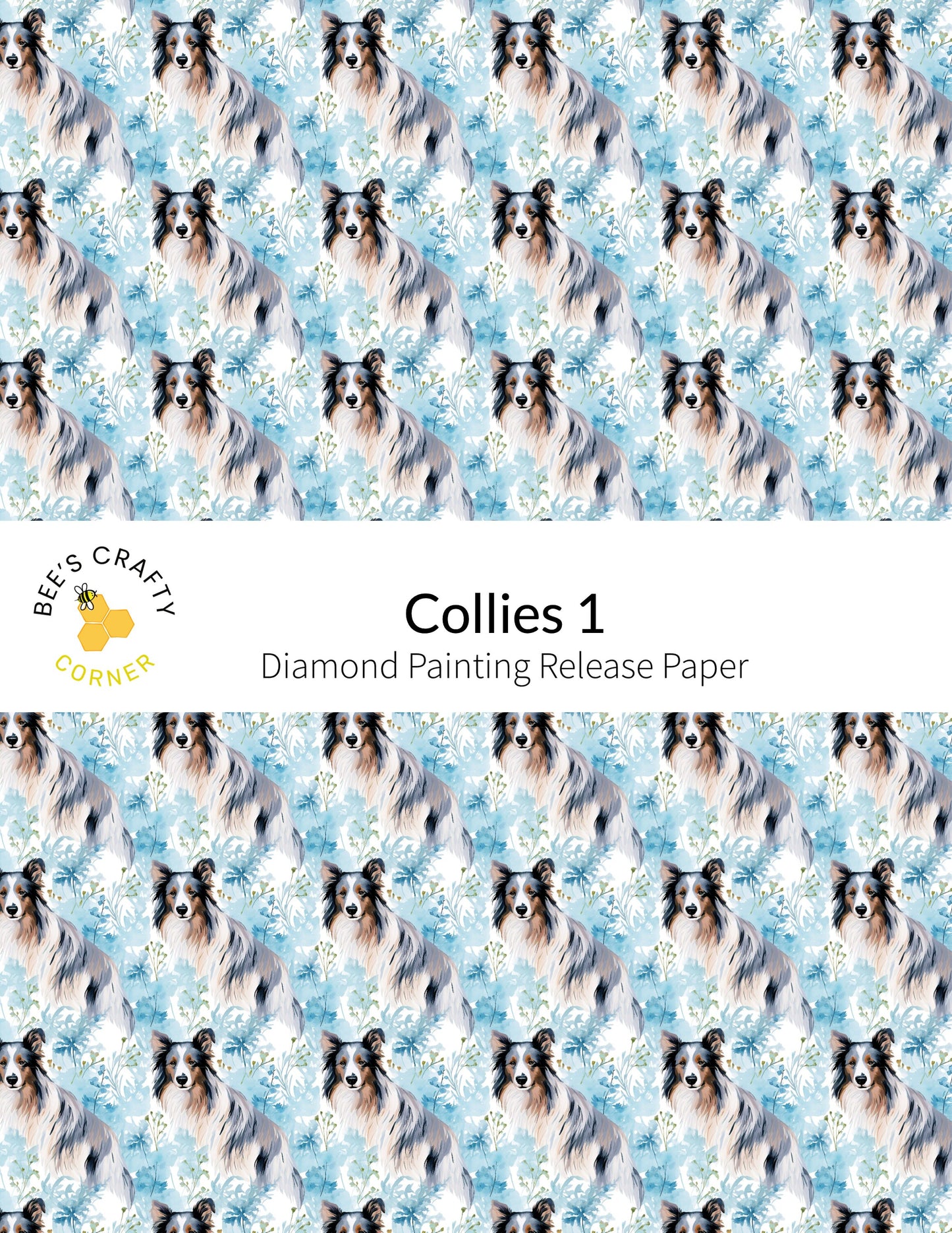 RELEASE PAPER | Collies #1 - Reusable Patterned Diamond Painting Release Paper