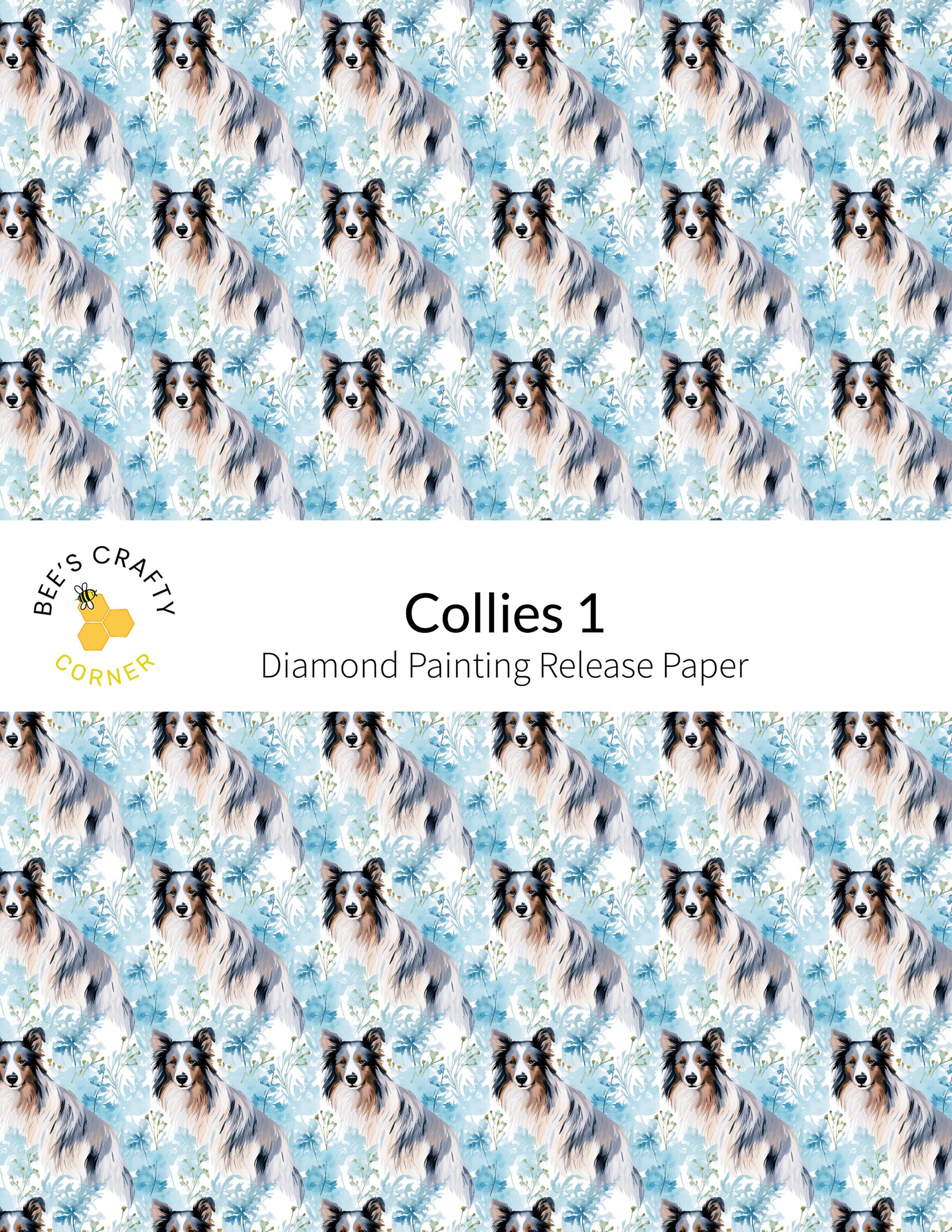 RELEASE PAPER | Collies #1 - Reusable Patterned Diamond Painting Release Paper