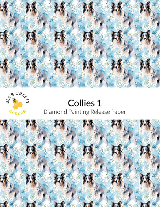RELEASE PAPER | Collies #1 - Reusable Patterned Diamond Painting Release Paper