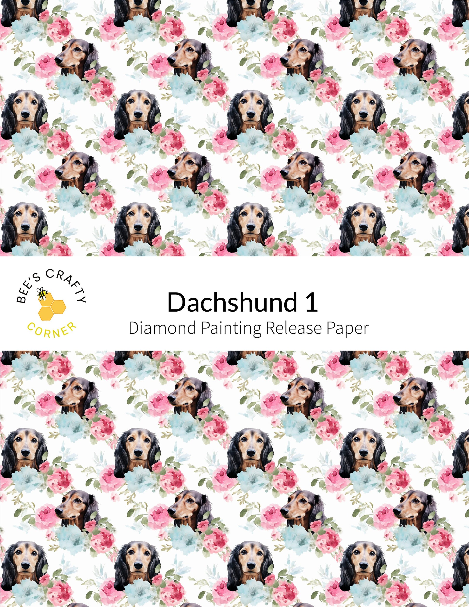 RELEASE PAPER | Dachshund #1 - Reusable Patterned Diamond Painting Release Paper