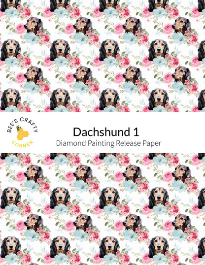 RELEASE PAPER | Dachshund #1 - Reusable Patterned Diamond Painting Release Paper