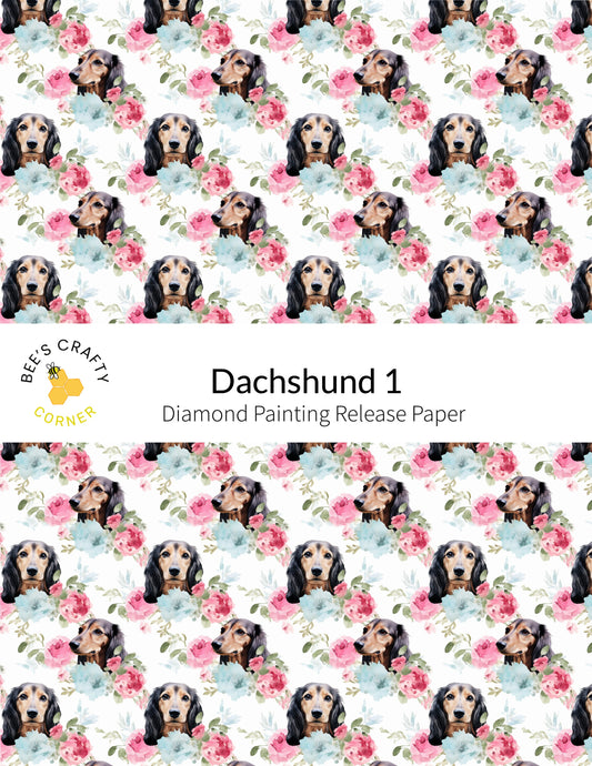 RELEASE PAPER | Dachshund #1 - Reusable Patterned Diamond Painting Release Paper