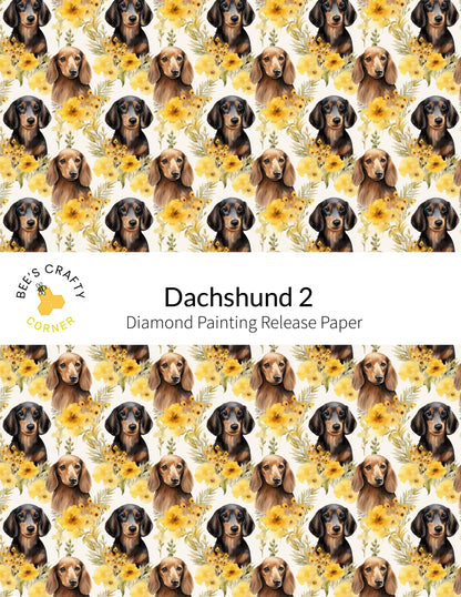 RELEASE PAPER | Dachshund #2 - Reusable Patterned Diamond Painting Release Paper