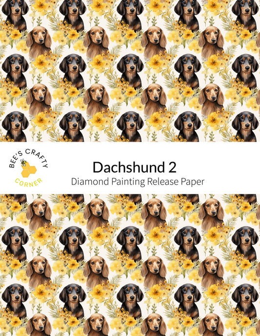 RELEASE PAPER | Dachshund #2 - Reusable Patterned Diamond Painting Release Paper