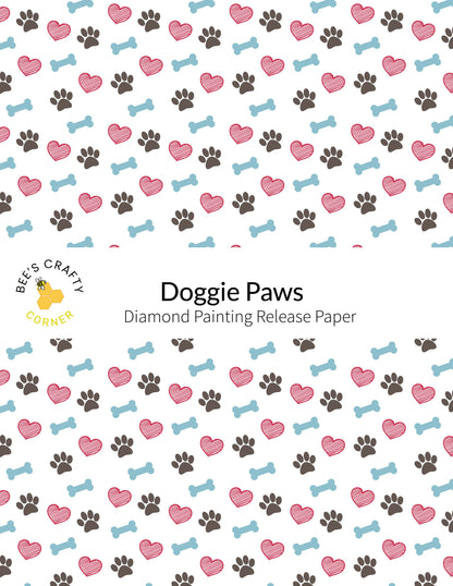 RELEASE PAPER | Doggie Paws - Reusable Patterned Diamond Painting Release Paper