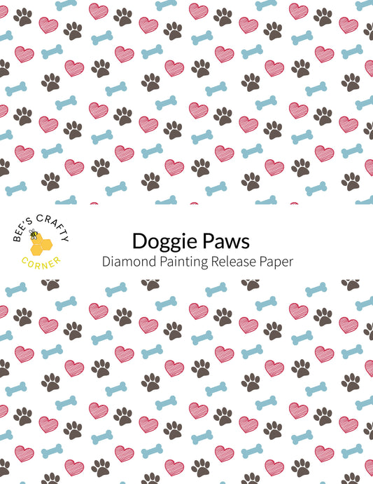 RELEASE PAPER | Doggie Paws - Reusable Patterned Diamond Painting Release Paper