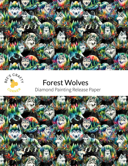 RELEASE PAPER | Forest Wolves - Reusable Patterned Diamond Painting Release Paper