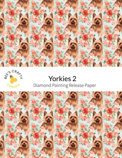 RELEASE PAPER | Yorkies #2 - Reusable Patterned Diamond Painting Release Paper