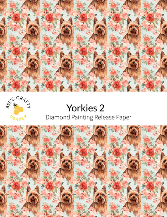RELEASE PAPER | Yorkies #2 - Reusable Patterned Diamond Painting Release Paper