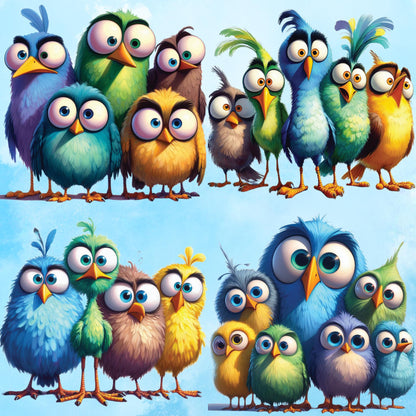RELEASE PAPER | Quirky Birds - Theme Pack Reusable Diamond Painting Release Paper