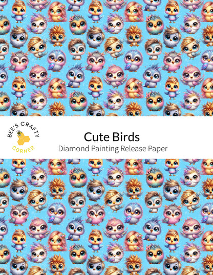 RELEASE PAPER | Cute Birds - Reusable Patterned Diamond Painting Release Paper