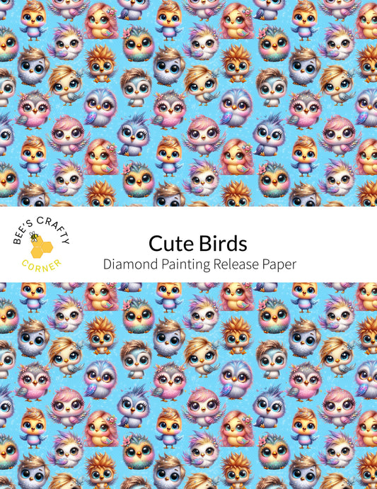 RELEASE PAPER | Cute Birds - Reusable Patterned Diamond Painting Release Paper