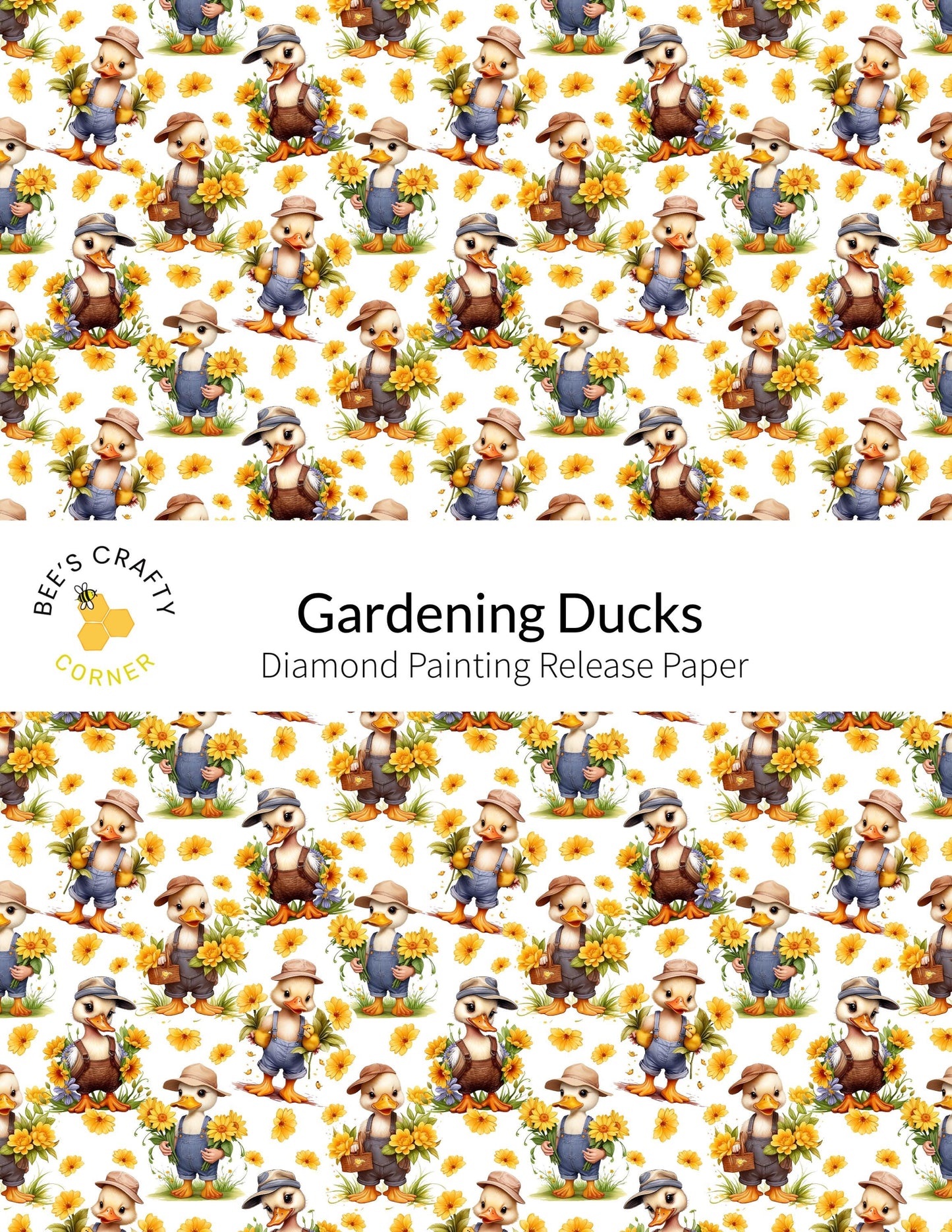 RELEASE PAPER | Gardening Ducks - Reusable Patterned Diamond Painting Release Paper
