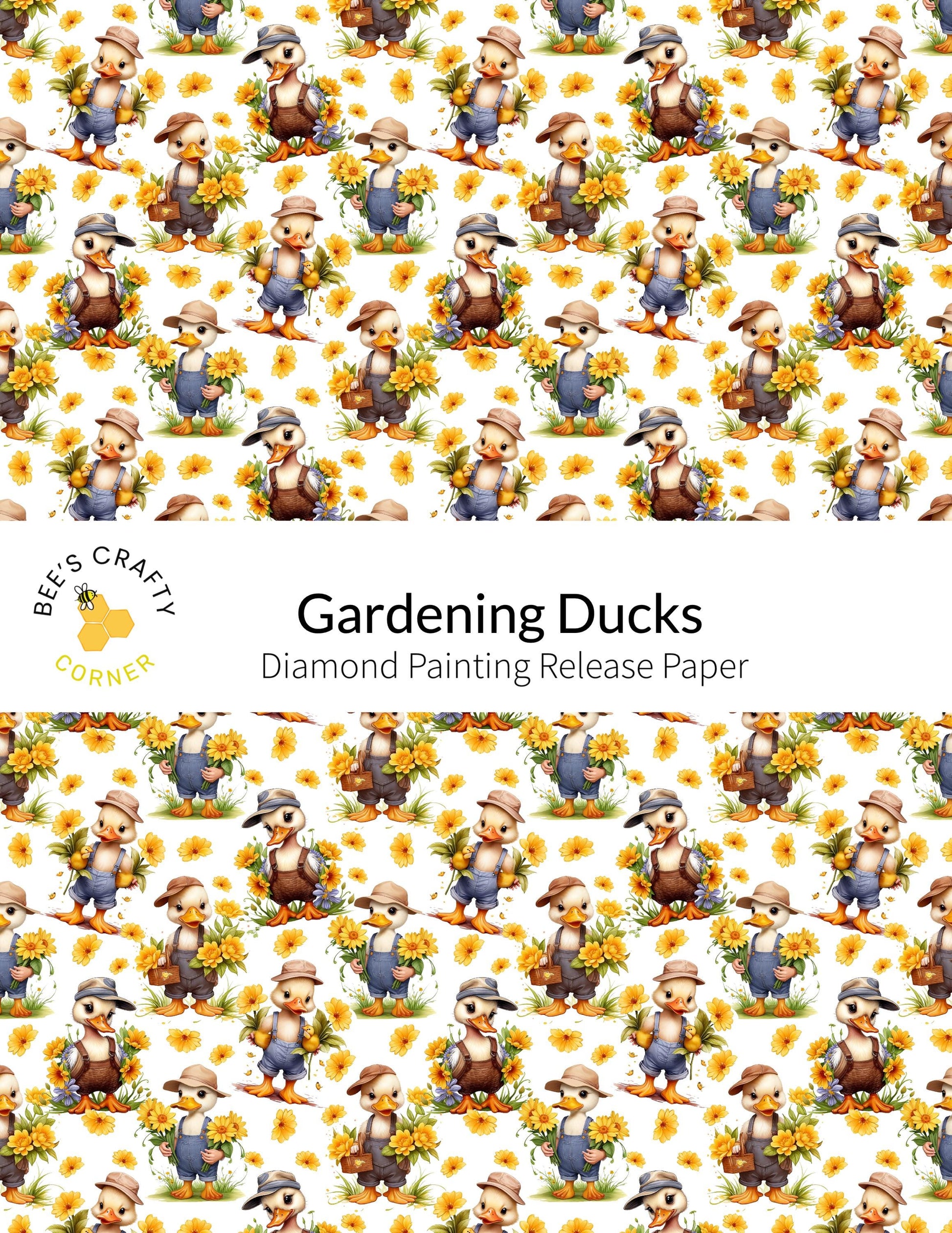 RELEASE PAPER | Gardening Ducks - Reusable Patterned Diamond Painting Release Paper
