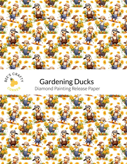 RELEASE PAPER | Gardening Ducks - Reusable Patterned Diamond Painting Release Paper