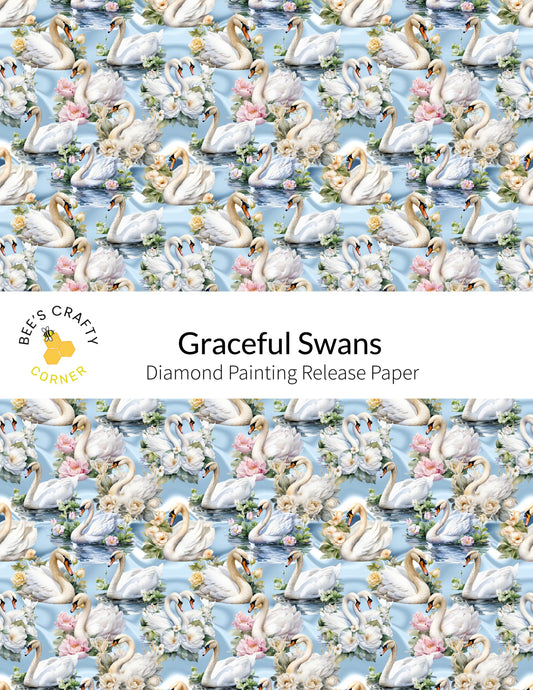 RELEASE PAPER | Graceful Swans - Reusable Patterned Diamond Painting Release Paper