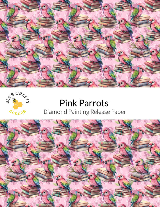 RELEASE PAPER | Pink Parrots - Reusable Patterned Diamond Painting Release Paper