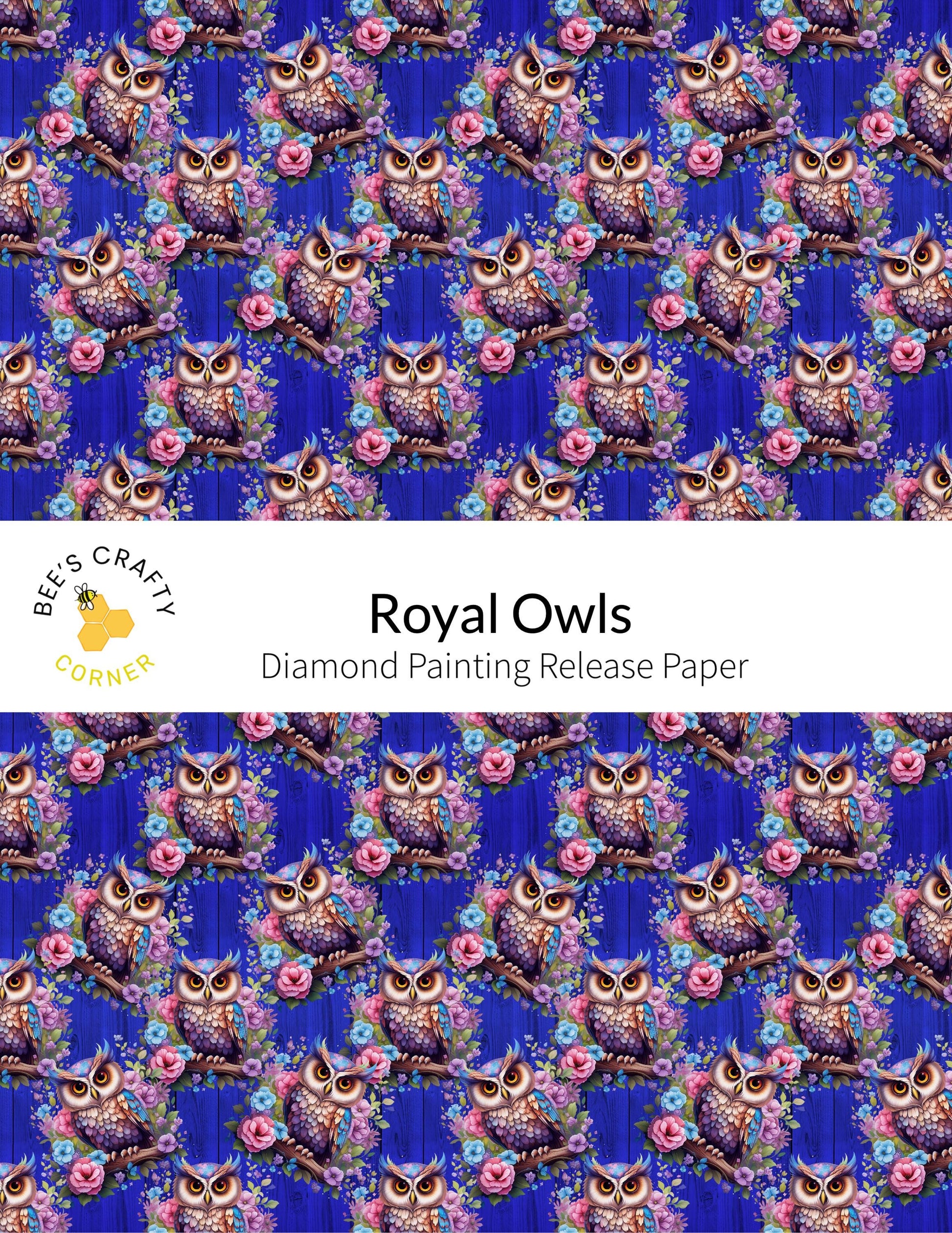 RELEASE PAPER | Royal Owls - Reusable Patterned Diamond Painting Release Paper
